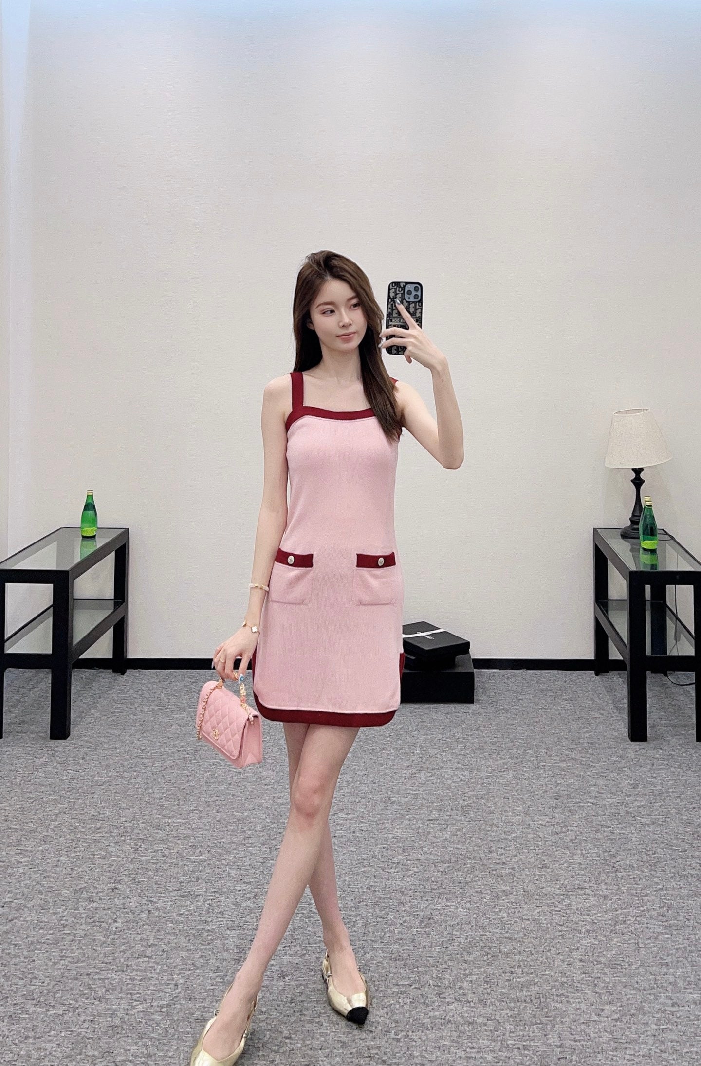 C*♥2025 new product Knitted suspender skirt
