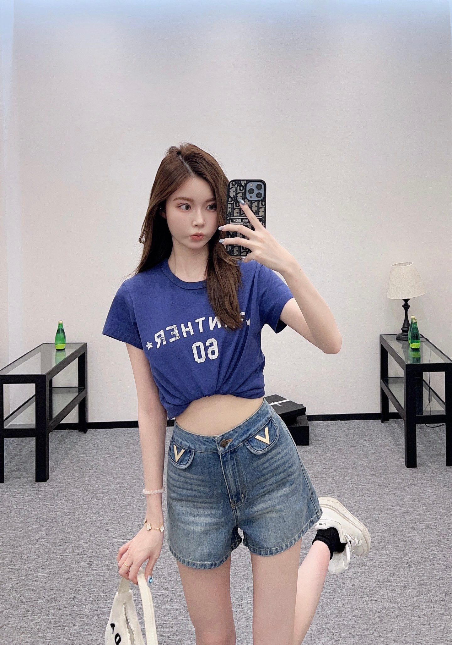 V*♥2025 new products Denim pocket shorts