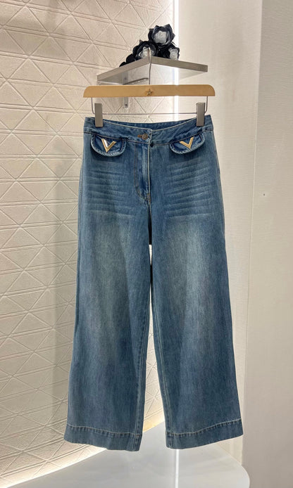 V*♥2025 new products Denim pocket trousers