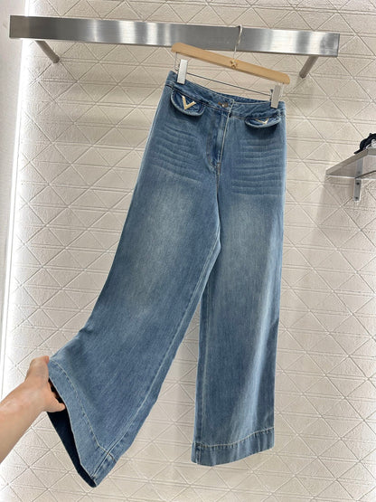 V*♥2025 new products Denim pocket trousers