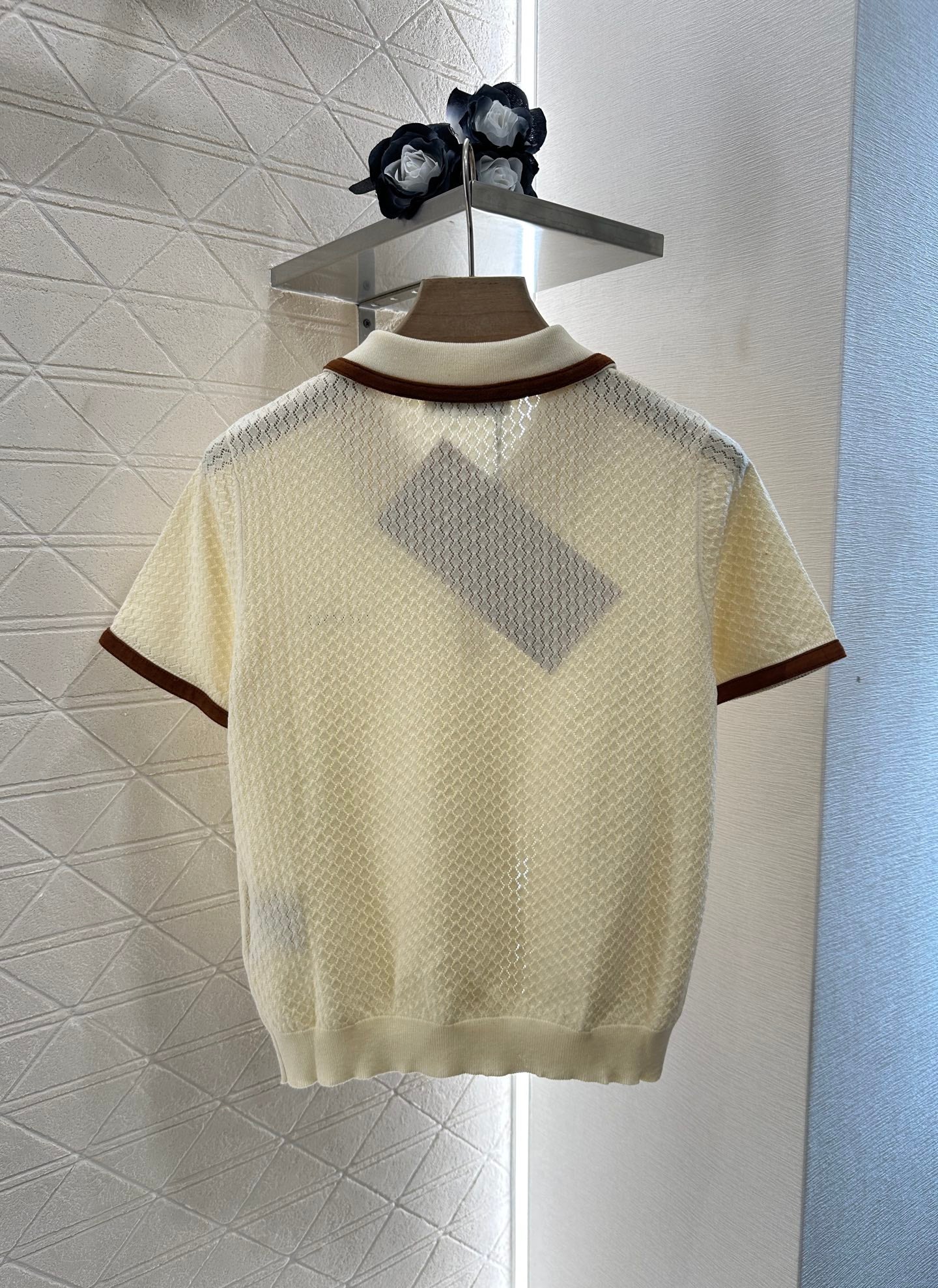 Mi*mi*♥2025 new product Knitted lapel short sleeves