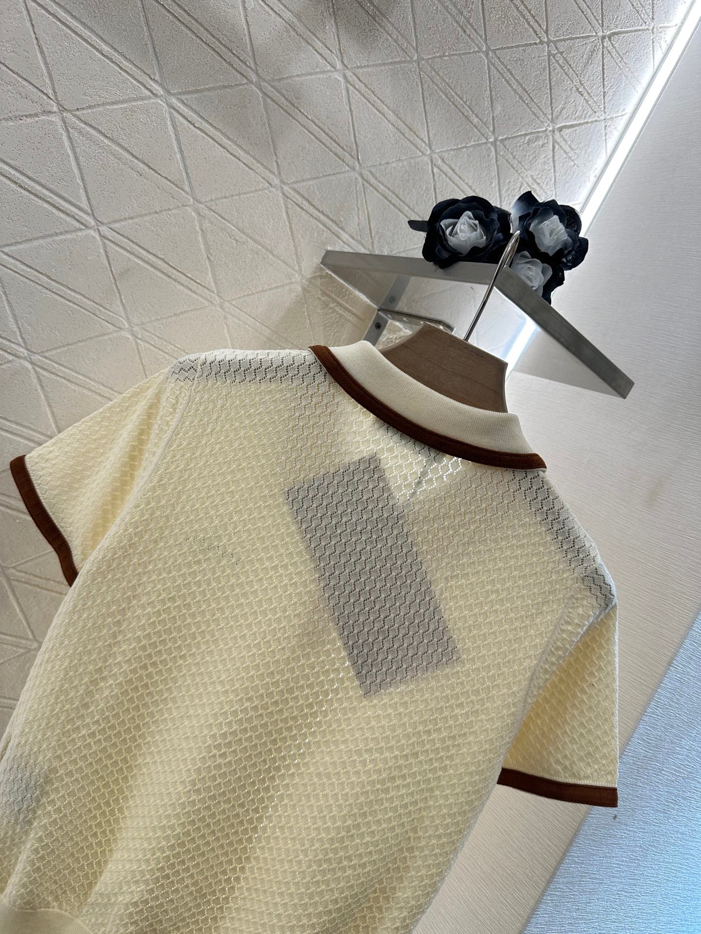 Mi*mi*♥2025 new product Knitted lapel short sleeves