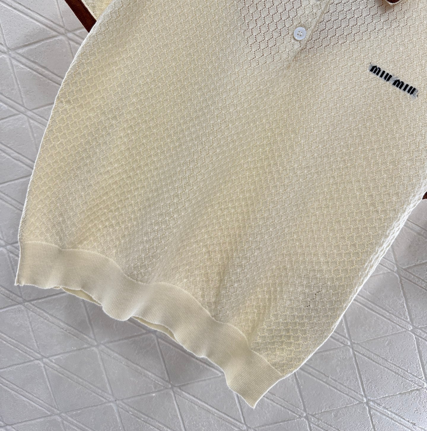 Mi*mi*♥2025 new product Knitted lapel short sleeves