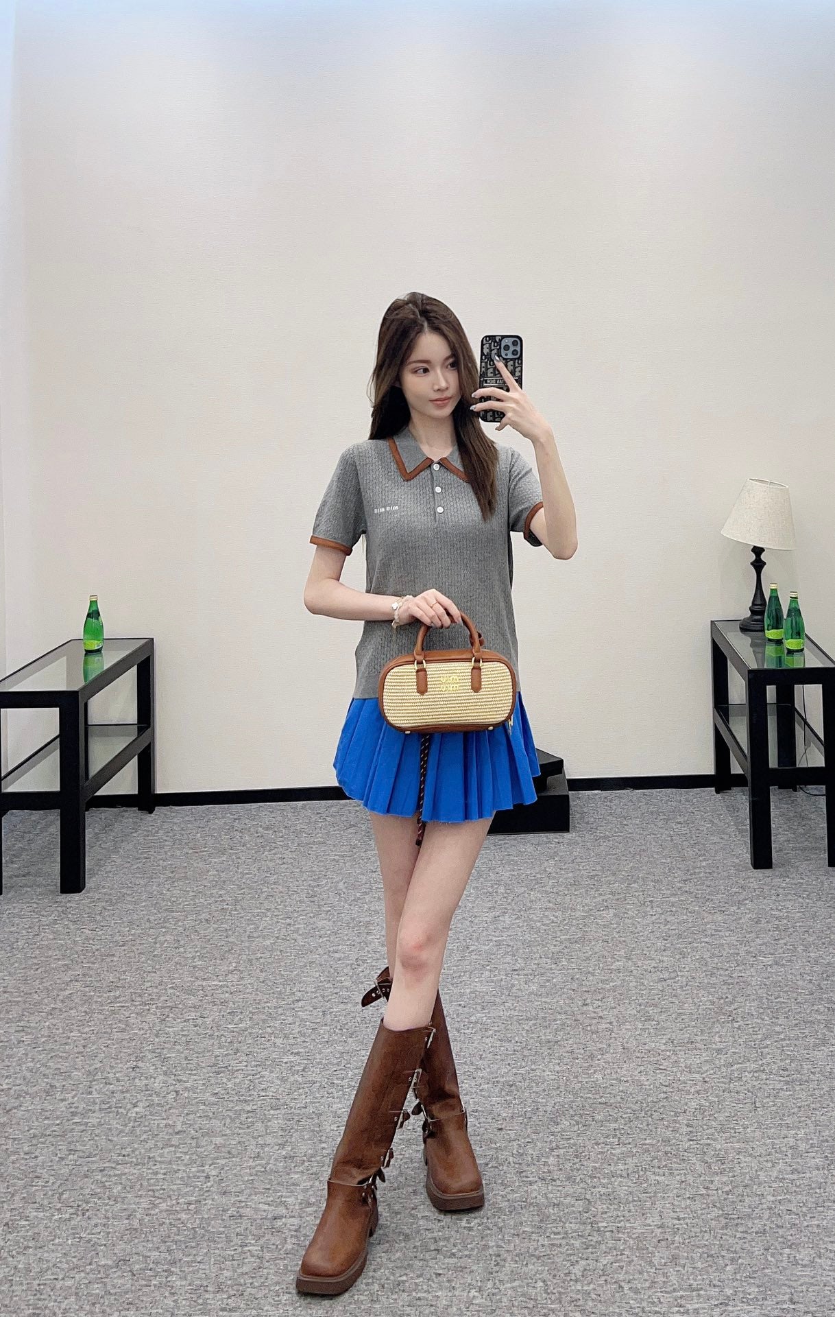 Mi*mi*♥2025 new product Knitted lapel short sleeves