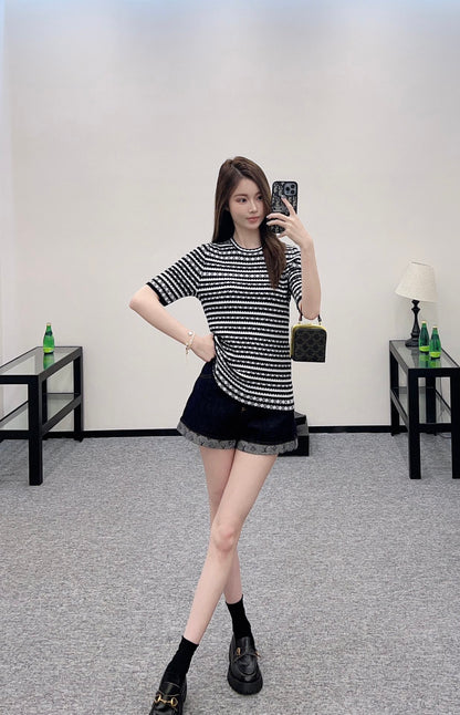 Louis *♥2025 new products Knitted short sleeves