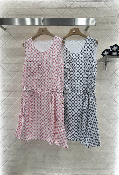 Louis*♥2025 new product Drawstring vest dress