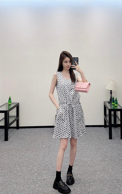 Louis*♥2025 new product Drawstring vest dress
