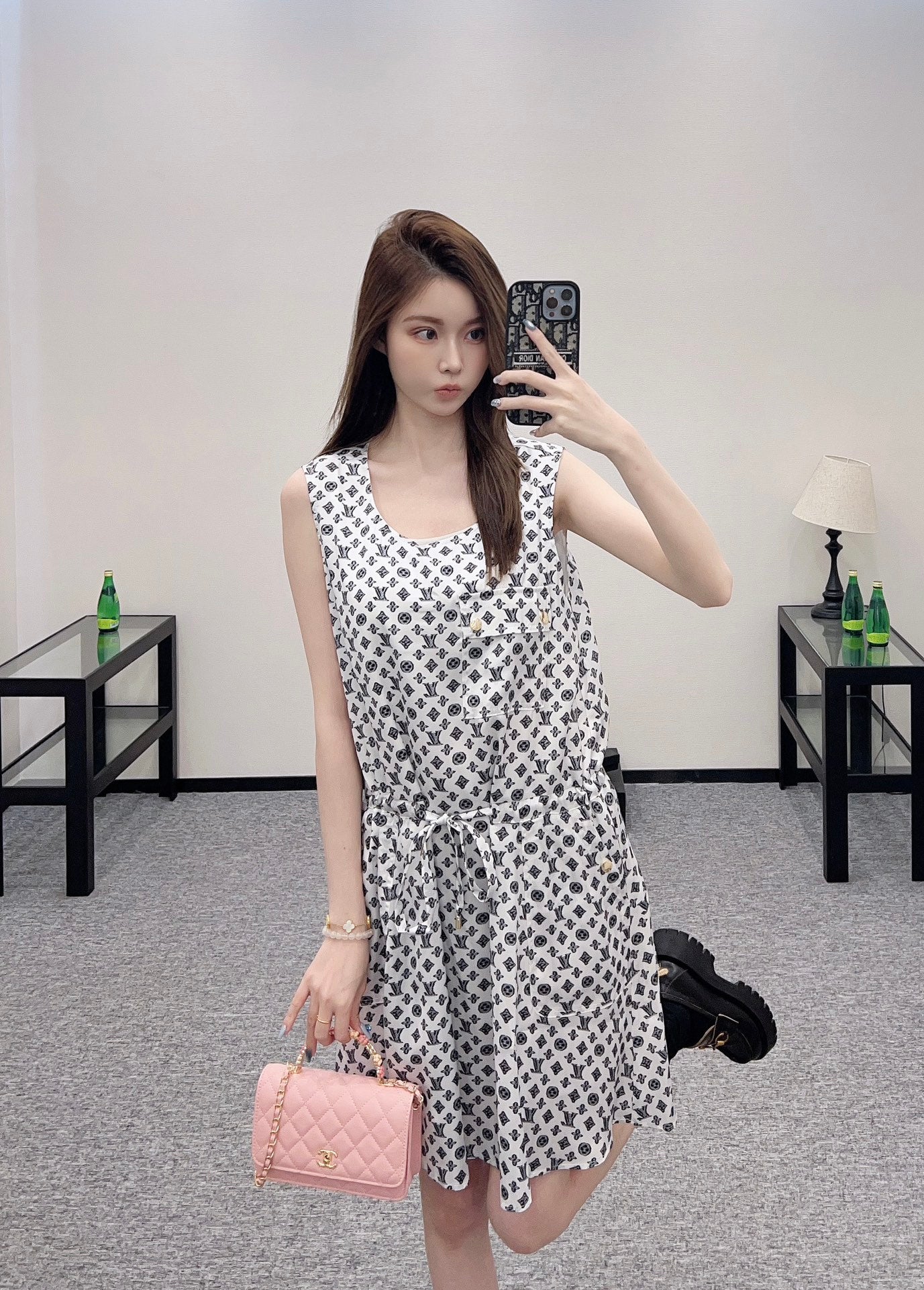 Louis*♥2025 new product Drawstring vest dress