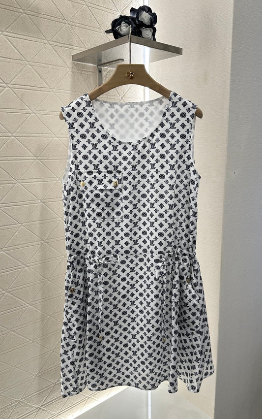 Louis*♥2025 new product Drawstring vest dress