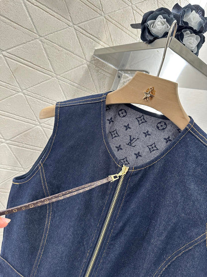Louis*♥2025 new product Denim vest skirt