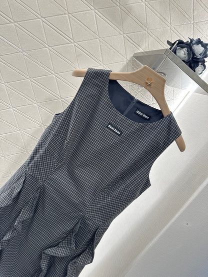 Mi*mi*♥2025 new product Plaid lace vest skirt