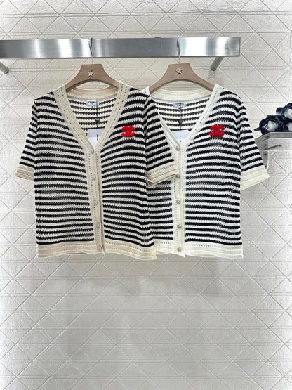 C*♥2025 new product Knitted short-sleeved cardigan