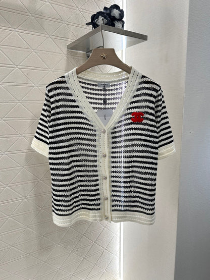 C*♥2025 new product Knitted short-sleeved cardigan