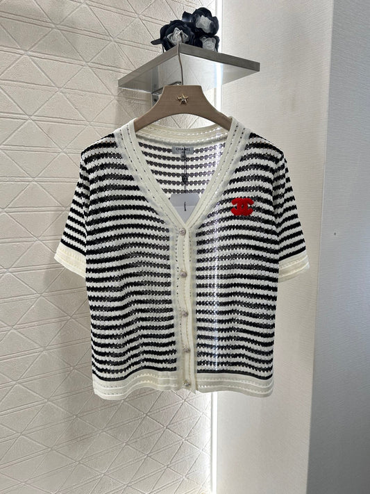 C*♥2025 new product Knitted short-sleeved cardigan