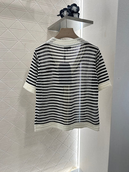 C*♥2025 new product Knitted short-sleeved cardigan