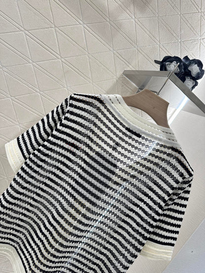 C*♥2025 new product Knitted short-sleeved cardigan