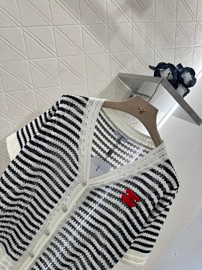 C*♥2025 new product Knitted short-sleeved cardigan