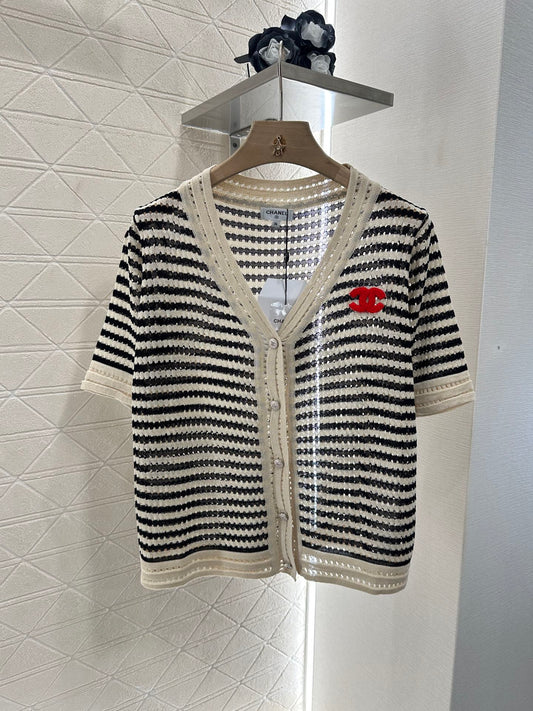 C*♥2025 new product Knitted short-sleeved cardigan