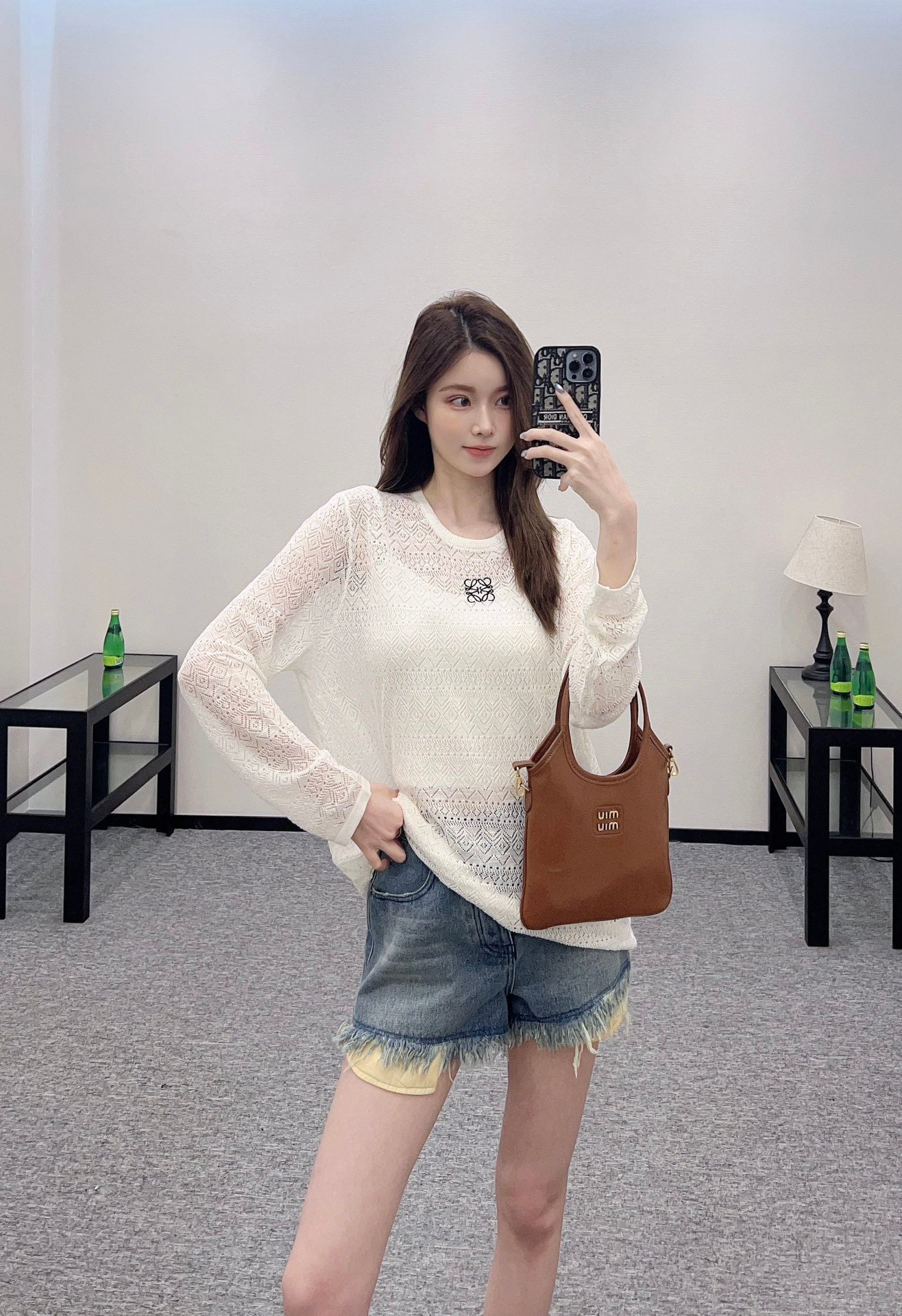 L*♥2025 new product Hollow knitted long sleeves