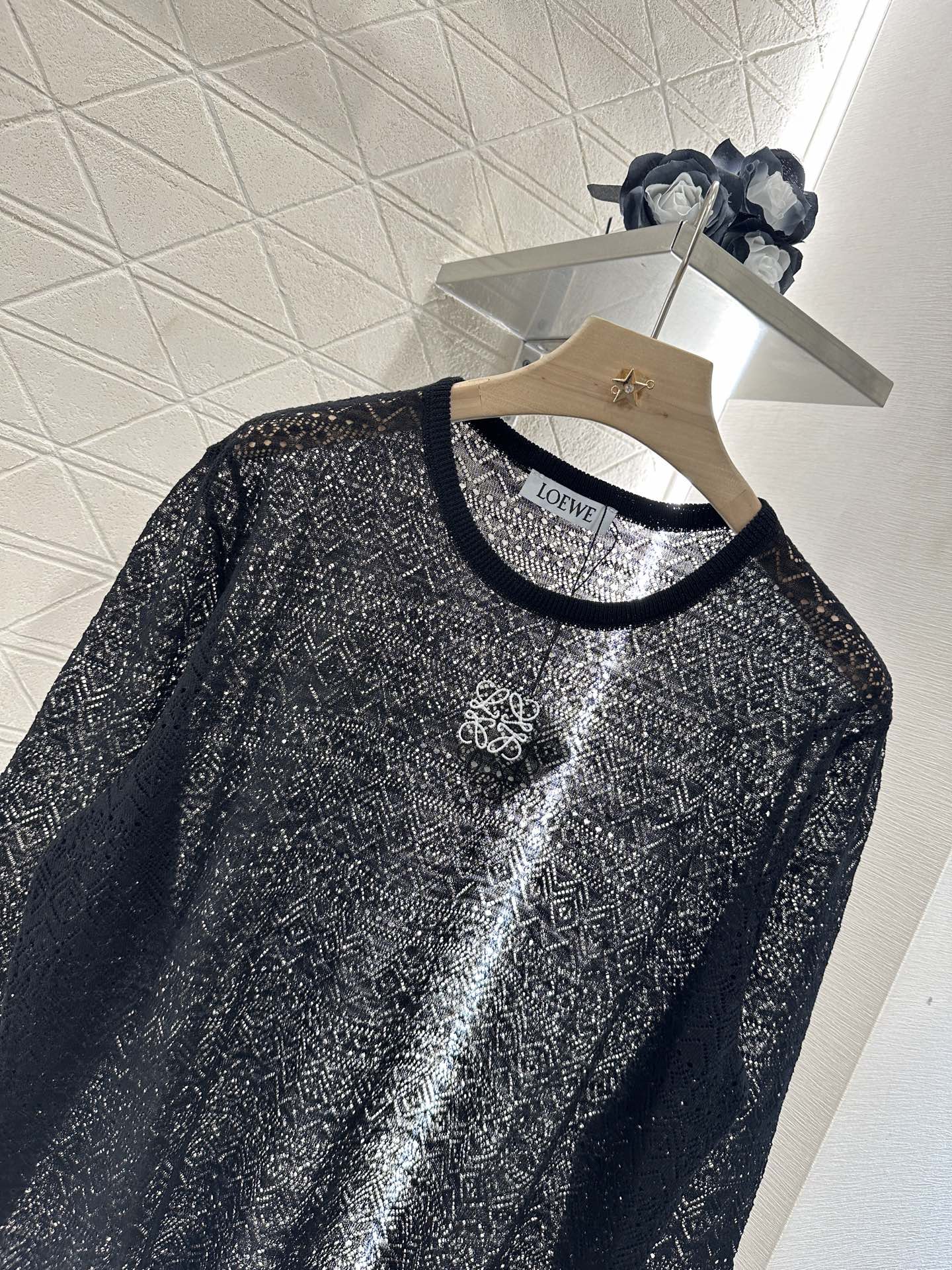 L*♥2025 new product Hollow knitted long sleeves