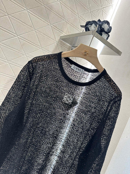 L*♥2025 new product Hollow knitted long sleeves