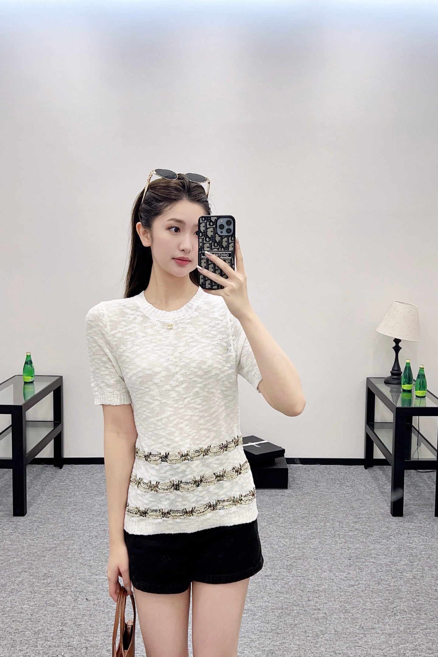 C*♥2025 new product Embroidered knitted short sleeves