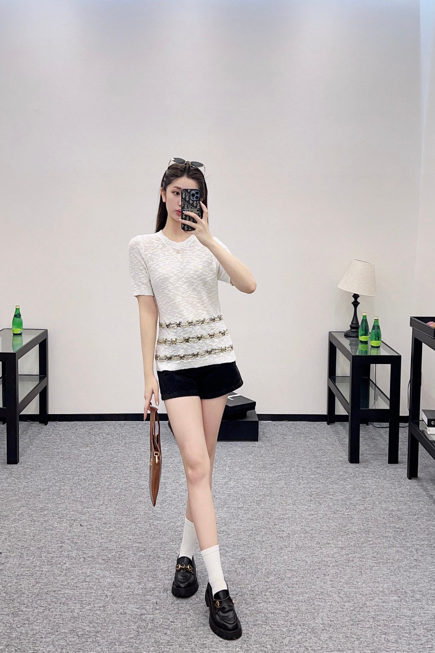 C*♥2025 new product Embroidered knitted short sleeves