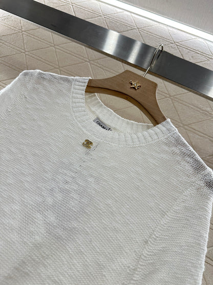 C*♥2025 new product Embroidered knitted short sleeves