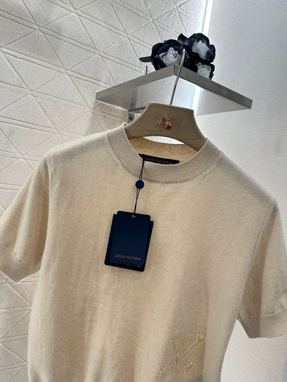 Louis*♥2025 new products Embroidered knitted short sleeves