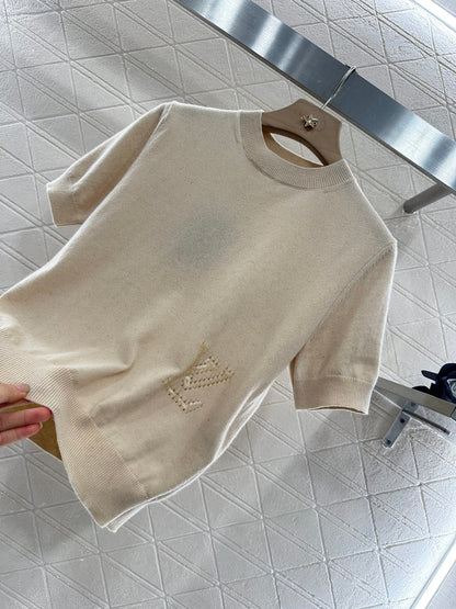 Louis*♥2025 new products Embroidered knitted short sleeves