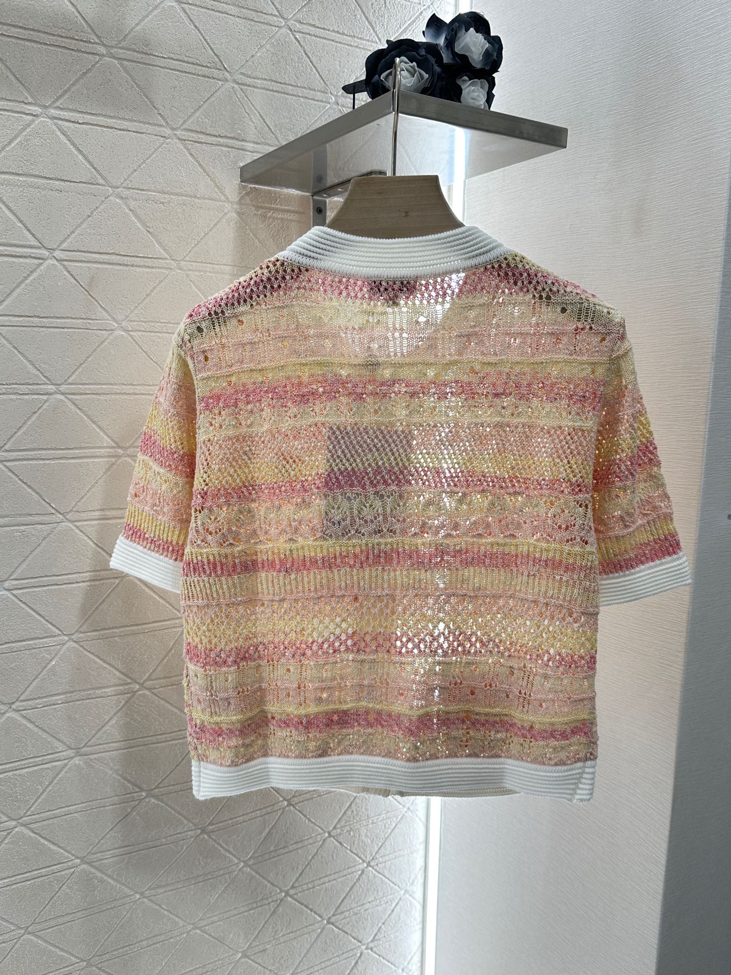 C*♥2025 new product Hollow knitted cardigan