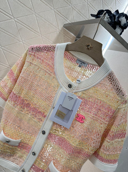 C*♥2025 new product Hollow knitted cardigan