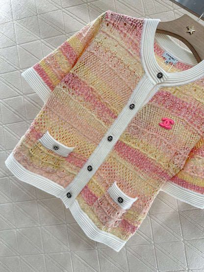 C*♥2025 new product Hollow knitted cardigan