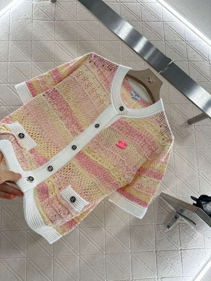 C*♥2025 new product Hollow knitted cardigan