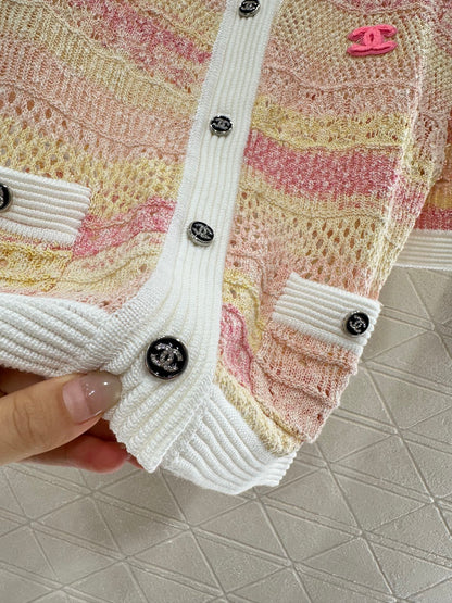 C*♥2025 new product Hollow knitted cardigan