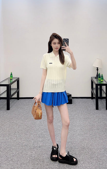 Mi*mi*♥2025 new products Knitted short sleeves