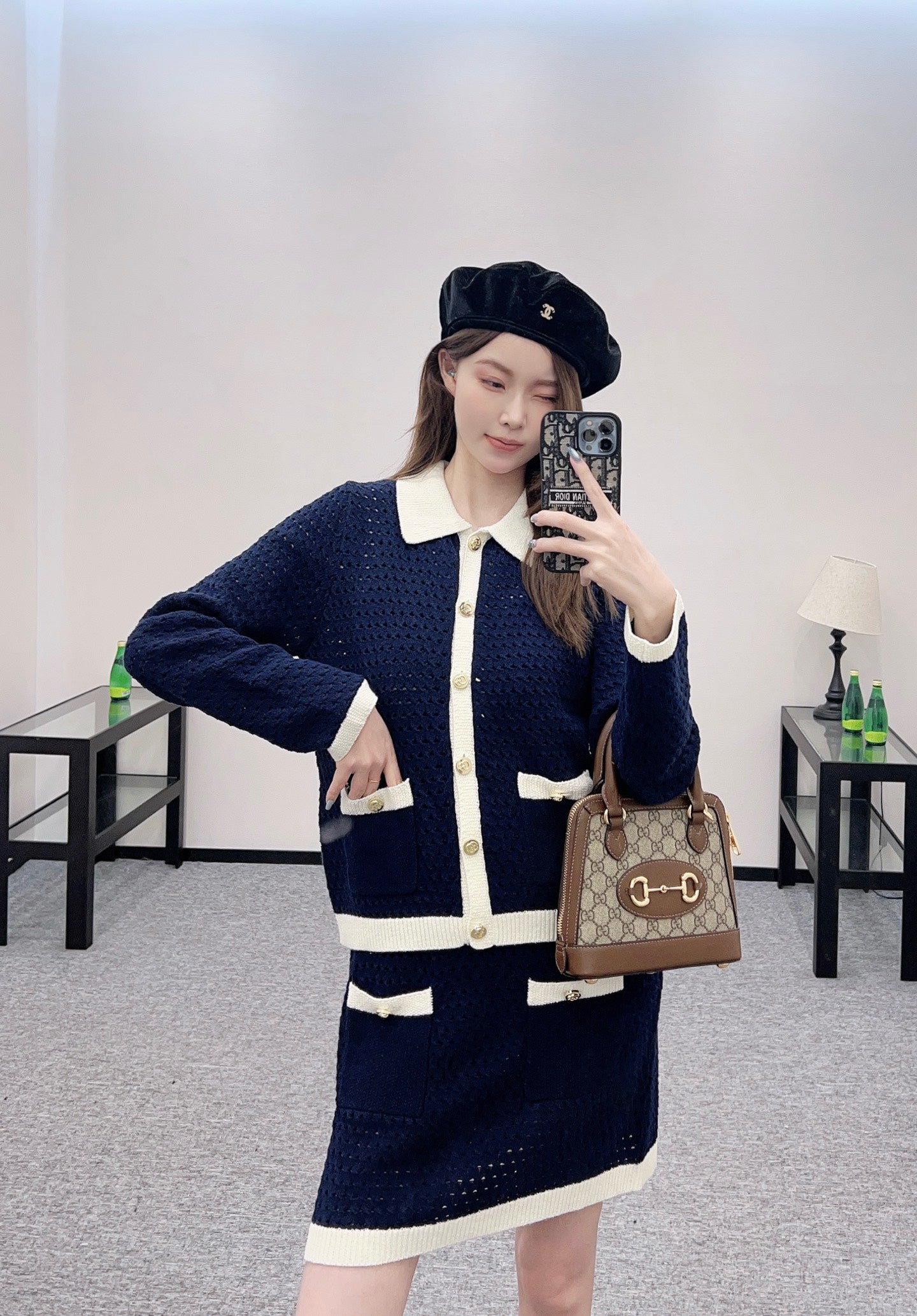 G*♥2025 new product Hollow knitted cardigan