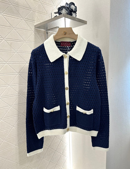 G*♥2025 new product Hollow knitted cardigan