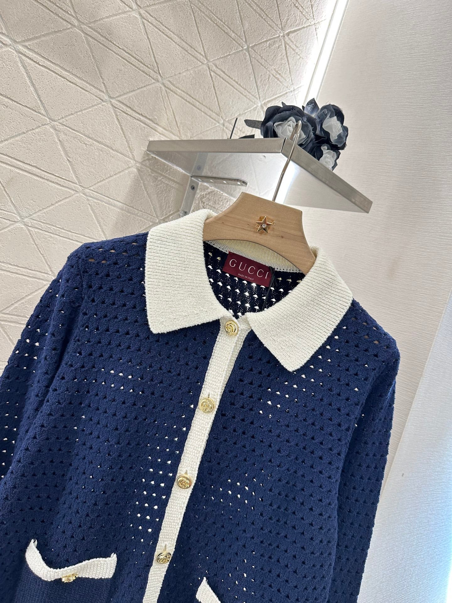 G*♥2025 new product Hollow knitted cardigan