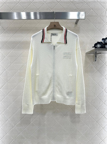 Mi*mi*♥2025 new product Zipper knitted cardigan