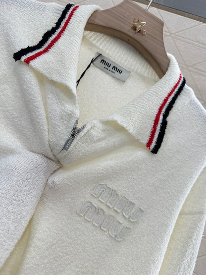 Mi*mi*♥2025 new product Zipper knitted cardigan