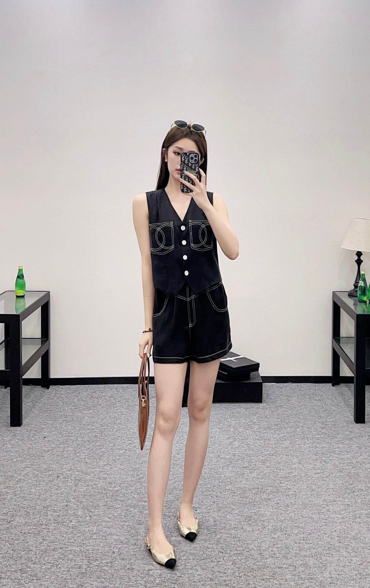C*♥2025 new product Double C vest shorts set