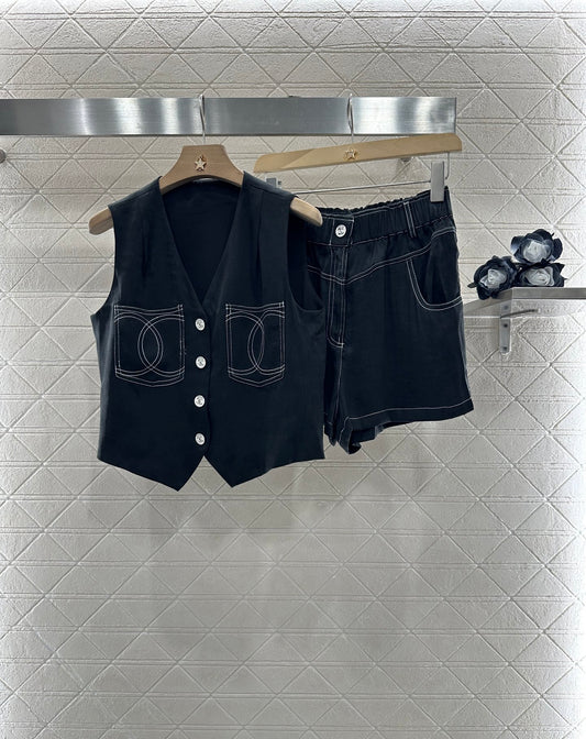 C*♥2025 new product Double C vest shorts set