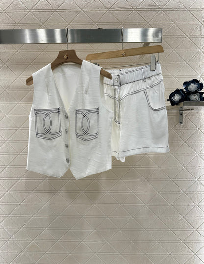 C*♥2025 new product Double C vest shorts set