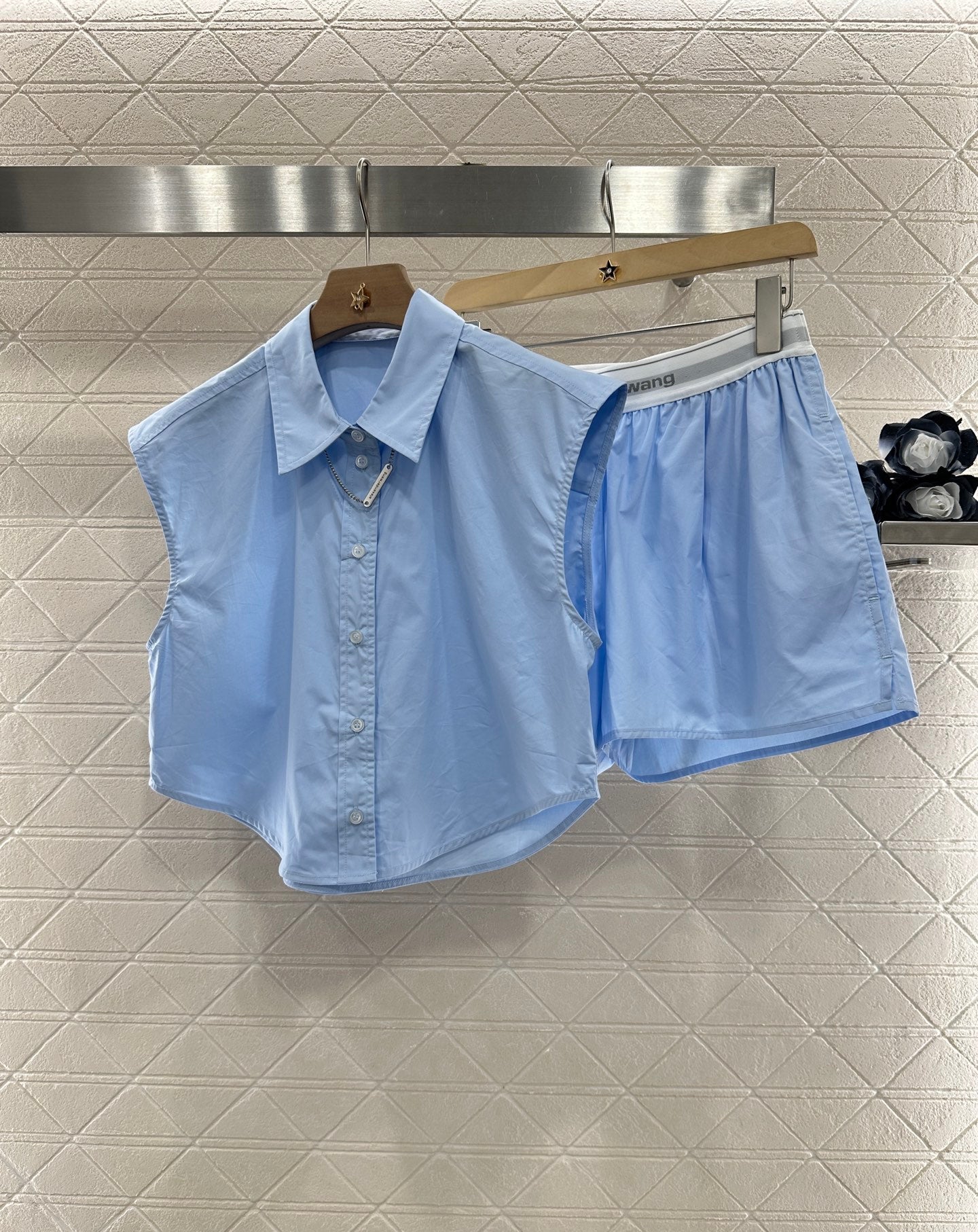 ♥A*♥2025 new product Sleeveless shirt and shorts set