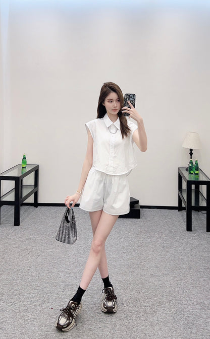 A*♥2025 new product Sleeveless shirt and shorts set