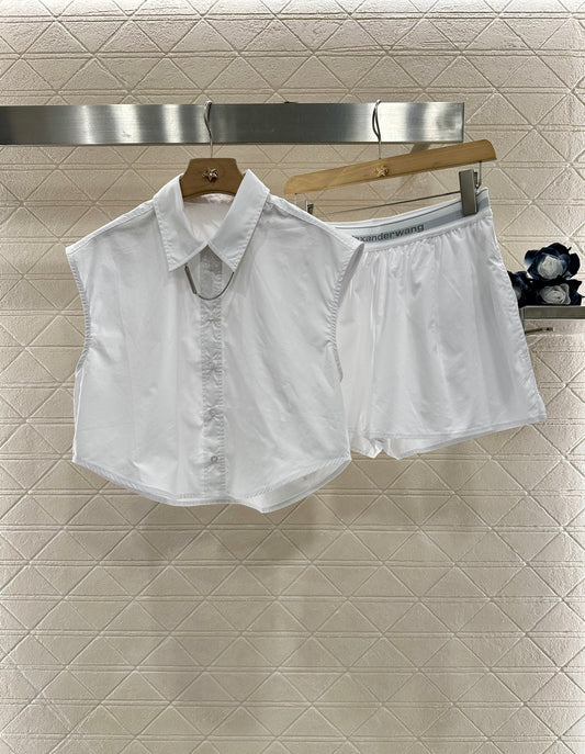A*♥2025 new product Sleeveless shirt and shorts set