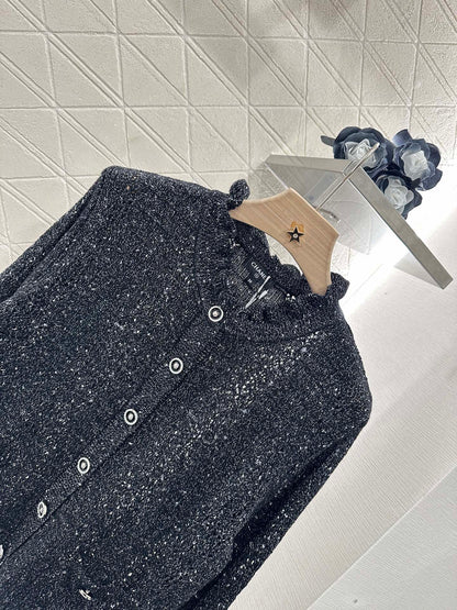 C*♥2025 new product Lace hollow knitted cardigan