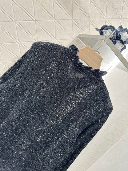 C*♥2025 new product Lace hollow knitted cardigan