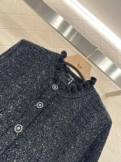 C*♥2025 new product Lace hollow knitted cardigan